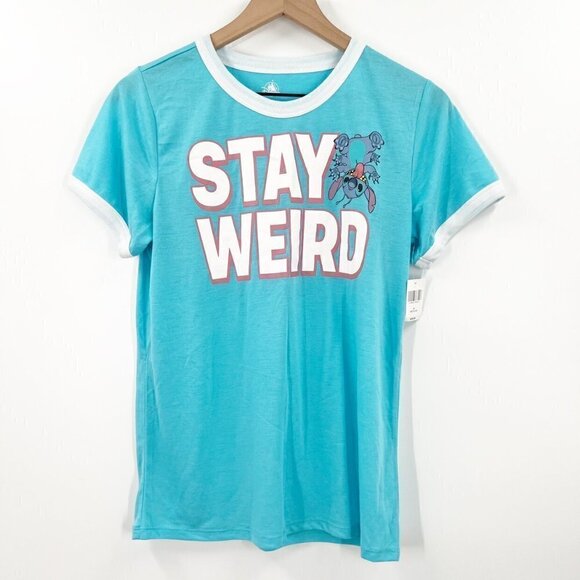 Disney Parks Stitch Stay Weird Ringer Tee - Picture 1 of 6
